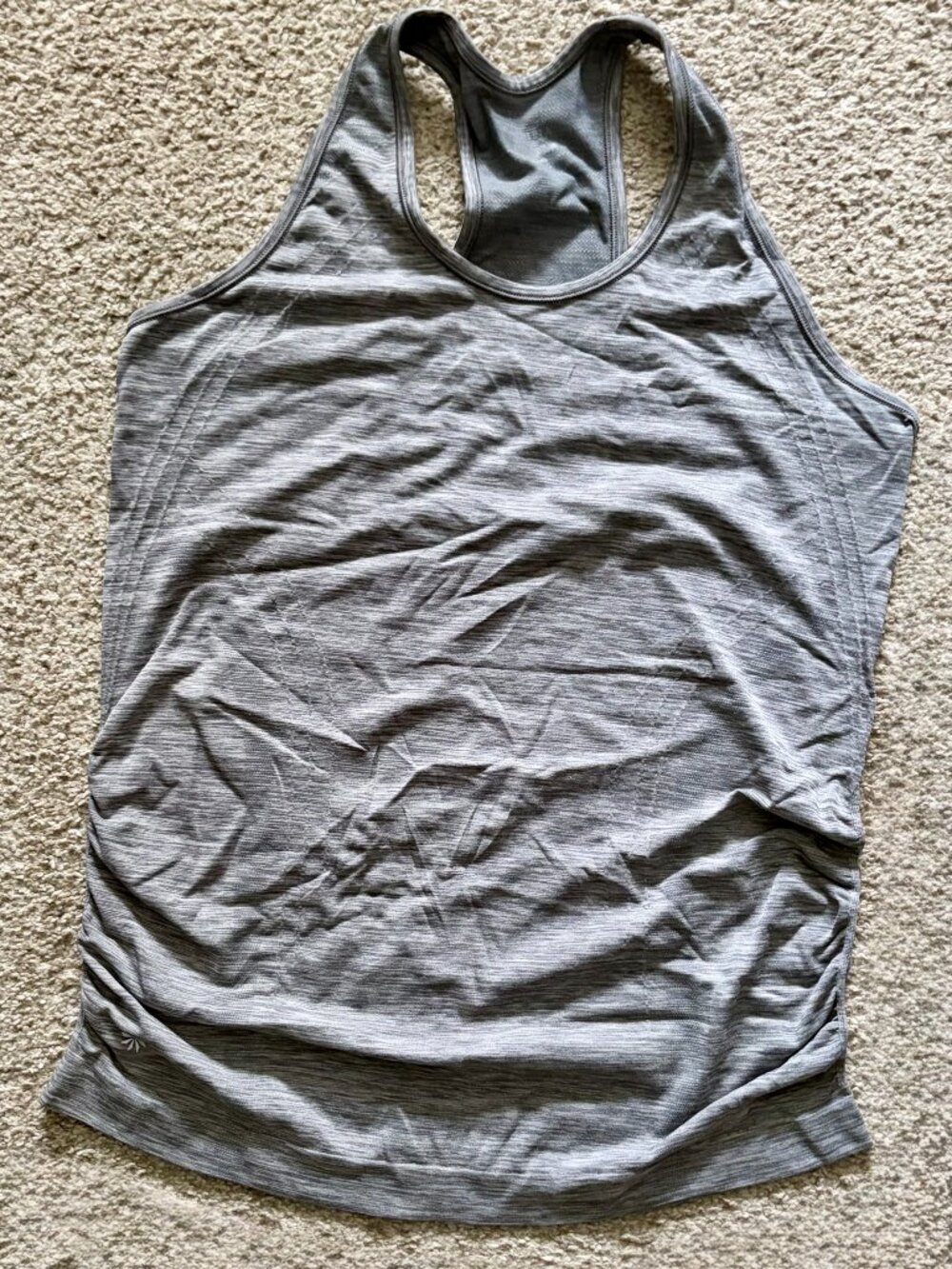Athleta Grey Space Dye Ruched Racerback Tank - Picture 2 of 6